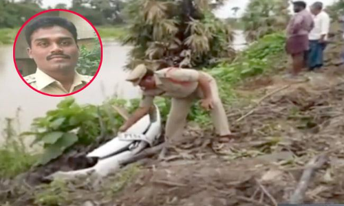 బందరు కాలువలో పడిన కారు.. ఎస్సై దుర్మరణం