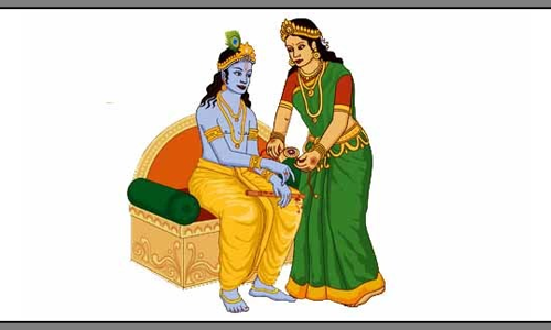 కృష్ణుడికి రాఖీ కట్టిన ద్రౌపది కృష్ణుడికి రాఖీ కట్టిన ద్రౌపది