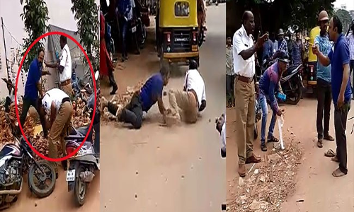 ట్రాఫిక్ పోలీసుల తలలు పుచ్చకాయల్లా పగలగొట్టాడు..