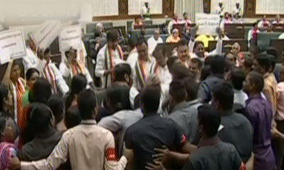 తెలంగాణ బడ్జెట్ సమావేశాల్లో తొలిరోజు రచ్చ