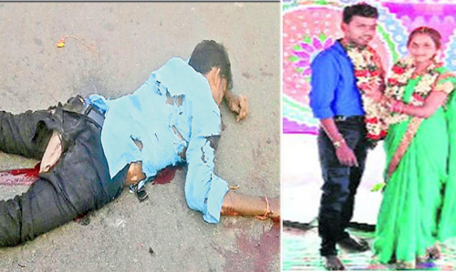 లారీ ఢీకొని నవవరుడు దుర్మరణం